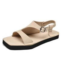 Men's 2025 Cross-Strap Thong Sandals - Large Size, Flat Bottom Flip-Flops 42