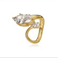 European Niche Design Cubic Zirconia Pig Nose Open Ring - Luxury, Trendy & Stylish Women's Index Finger Accessory Adjustable Open-Ended