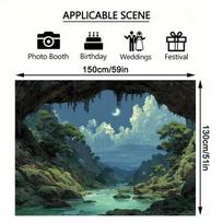 2D Moonlit Forest River Background for Wedding & Photoshoot 47.2x31.5inch/120*80cm