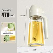 470/650Ml 2 In 1 Oil Spray Bottle With Pour Spout Leakproof Multifunctional Large Capacity Glass Oiler Kitchen Cooking Accessory balta