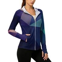 Women’s Long Sleeve Zip Up Hoodie with Camouflage Print and Front Pockets Lightweight Casual Sun Jacket L
