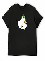 Duck And Frog 02 T-Shirt Funny Costumes Cotton Man T-Shirts Anime Stuff Funny T Shirts unisex S įvairiaspalvis