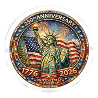 2D Acrylic Suncatcher Window Hanging Ornament United States 250th Anniversary Commemorative Decoration for Home or Office Display