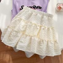 New High-waisted A-word Skirt, Small Tutu Skirt, Short Skirt. S pilkšvai balta