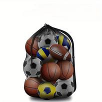 Large Mesh Sports bag with shoulder straps, drawstring bag for storing basketball, volleyball, baseball, and swimming equipment