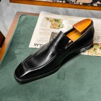 Fashion Loafer Shoes For Men Genuine Leather Mens Shoes Wedding Shoes Leisure Business Slip On Shoes 38 juoda