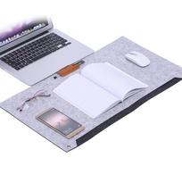 Felts Office Desk Laptop Mat Storage Organizer Table Pad New Light Gray