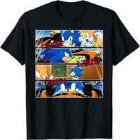 Sonic the Hedgehog - Racing Around the World manga panels 2 T-Shirt S juoda