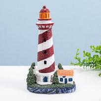 Coastal Beacon Sculpture for Nautical Home Decor raudona