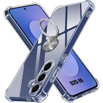 Case for Samsung Galaxy S25 FE, Shockproof Scratch-Resistant Silicone with Silver Rotating Ring