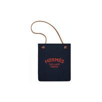 Hermes Aline Minimalist Casual Canvas Shoulder Bag Unisex bags Indigo Gold-Brown H068487CKAC Box Not Included