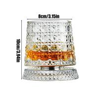 Whiskey Glasses Rotating Whisky Glass with Glass Base 360 Rotate Degrees Crystal Rum Glass for Cocktail Party Drinking other balta