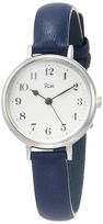 RIKI Watch RIKI Arabic Numeral Design White Dial Curved Hardlex Iron Navy Calf Leather Band AKQK445 [RIKI]  Marine Clock  Women's