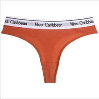 Seamless Cotton Lettering T-Back Thong - European & American Style L oranžinė