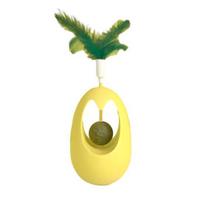 Cat Toys with Natural Catnip Plastic Interactive Cat Toy Teeth-Cleaning and Dental Care Wobble Toy for Indoor Cats, Self-Play A geltona