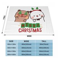 Merry Christmas DuDu Bear BuBu Panda Blanket Fleece Winter Xmas Portable Lightweight Thin Throw Blankets Bed Plush Thin Quilt 100x150cm