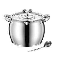 Stainless Steel Grease Container with Lid Airtight Oil Jar with Filter And Spoon Large Capacity Lard Strainer Tank for Kitchen 1.5 Liter