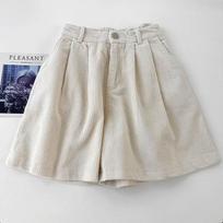 High-Waisted Retro Corduroy A-Line Shorts for Women - 2026 Autumn/Winter Collection S abrikosas
