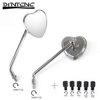 Universal M8 M10 Heart Shape Style CNC Aluminum Rearview Mirror 8MM 10MM Mirrors Motorcycle Accessories For Vespa For YAMAHA