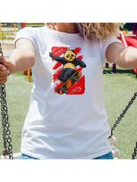 Casual White Panda Snowboard Print Spring Summer 2025 New Fashion  Women T Shirt S įvairiaspalvis