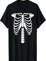 Skeleton Rib Cage Xray Halloween Easy Costume T-Shirt S įvairiaspalvis