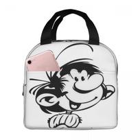 Gaston Lagaffe Big Ben Head Insulated Lunch Bag for Women Office Cooler Thermal Food Box Tote Leakproof Lunch Boxes Container One Size