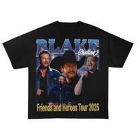 Blake Shelton Signature Unisex T-Shirt, Friends and Heroes Tour Unisex T-Shirt Graphic Tee S