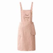 Sleeveless Cooking Bibs Oil-proof Kitchen Vest Stylish Housework Smock  Catering Work Pink Back strap