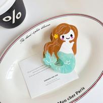Ponytail Clip Cartoon Mermaid Hair Claw Lovely Acetic Acid Shark Clip Creative Hair Claw  Daily Style1