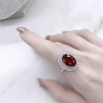 Versatile Elegant Women's Ruby Set: Pigeon Blood Red Gemstone Earrings, Ring, and Necklace