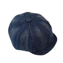 Cowboy Beret Cap Breathable Painter Hat Retro Octagonal Cap  for Girl dark blue