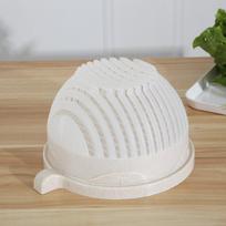 1PC Vegetable Salad Cutter Cutting Bowl Chopper For Vegetable SliceCut Fruit Salad Kitchen Tools Accessorie Gadgets Kitchen Item smėlis