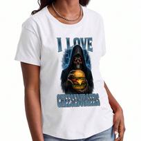 Grim Reaper Cheeseburger Lover Wounisex's Cotton T Shirt, Pure Cotton Premium Print, Durable, Casual And Fashionable. Show Your Love For Cheeseburgers S įvairiaspalvis