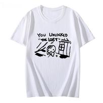 The Binding of Isaac Cartoon Clothing Men Oversized T Shirt Hip Hop 100% Cotton T-shirts Harajuku Fashion Tees Short Sleeve Tops XXXL balta