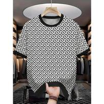 2025 summer new men's T-shirts adopt soft and breathable 3D pattern printing, casual and fashionable. S
