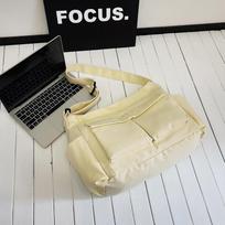 Women's Campus Messenger Bag Large Capacity Solid Color Canvas Shoulder Backpack Casual Handbag balta