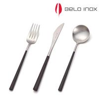 [belo inox] Juodo Sidabro Vakarienės Stalo įrankių 3 dalių Rinkinys white