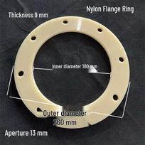 Round Nylon Flange Gasket with Holes - Wear-Resistant, Shock-Absorbing Guide Bushing for Shafts
