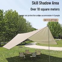 Silver-Coated Black Outdoor Rainproof Sunshade Tarp Tent for Camping, Picnic, and Beach Default