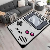 Game Console Area Rug - Cool Controller Pattern Non-Slip Floor Mat for Game Room, Living Room 40cm x 60cm