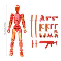 13 Multi-Jointed Action Cartoon Figure Movable Joints Assemble Character Models 3d Printing Decompression Diy Dummy Doll One Size raudona
