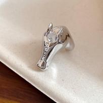 Horse Zinc Zinc Alloy Pony Ring Cartoon Opening Finger Ring Light Luxury Zodiac Horse Head Ring  Men/Women sidabras