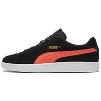PUMA Smash V2 Retro Casual Skateboarding Shoes Unisex Black coral red Men's 364989-39 EU 41
