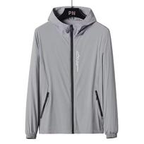 Summer Men's Sunscreen Jacket Ultra Light Ice Silk Breathable UPF50+UV Resistant Cycling Coat City Commuter Outdoor Hiking Jacke M pilka spalva