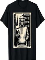 Tarot Card Shirt The Human Alien Tarot Card Major Arcana T-Shirt S įvairiaspalvis