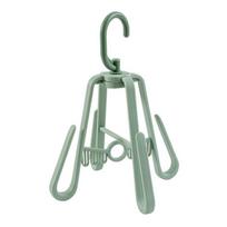 1Pc Household Foldable Rotatable Shoe Drying Rack, Punch-Free Plastic Hook Design, Multi-Purpose Sandal Drying Organizer žalia