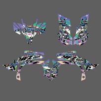 For Yamaha YFZ450R YFZ450X YFZ 450R 450X 2009-2013 2012 2011 2010 ATV Motorcycle Graphics Background Decals Sticker Customize