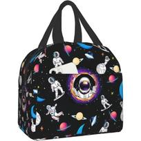 Astronaut Lunch Bag for Women Men Insulated Lunch Box Washable Cooler Tote Bag Reusable Lunch Bags for Office Work Picnic Beach 22x20x13CM smėlis