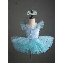 Cute Princess Sequined Ballet Tutu Dress Kids Performance Costume 100 mėlyna