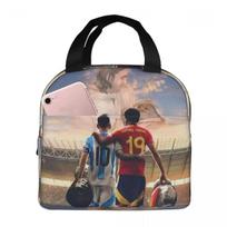 LY-Lamine Yamal And M-Messi Insulated Lunch Bag for Women Children Portable Food Boxes Thermal Lunch Box Tote One Size